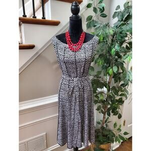 Voir Voir Women Black Polyester Round Neck Sleeveless Knee Length Dress Size 18W